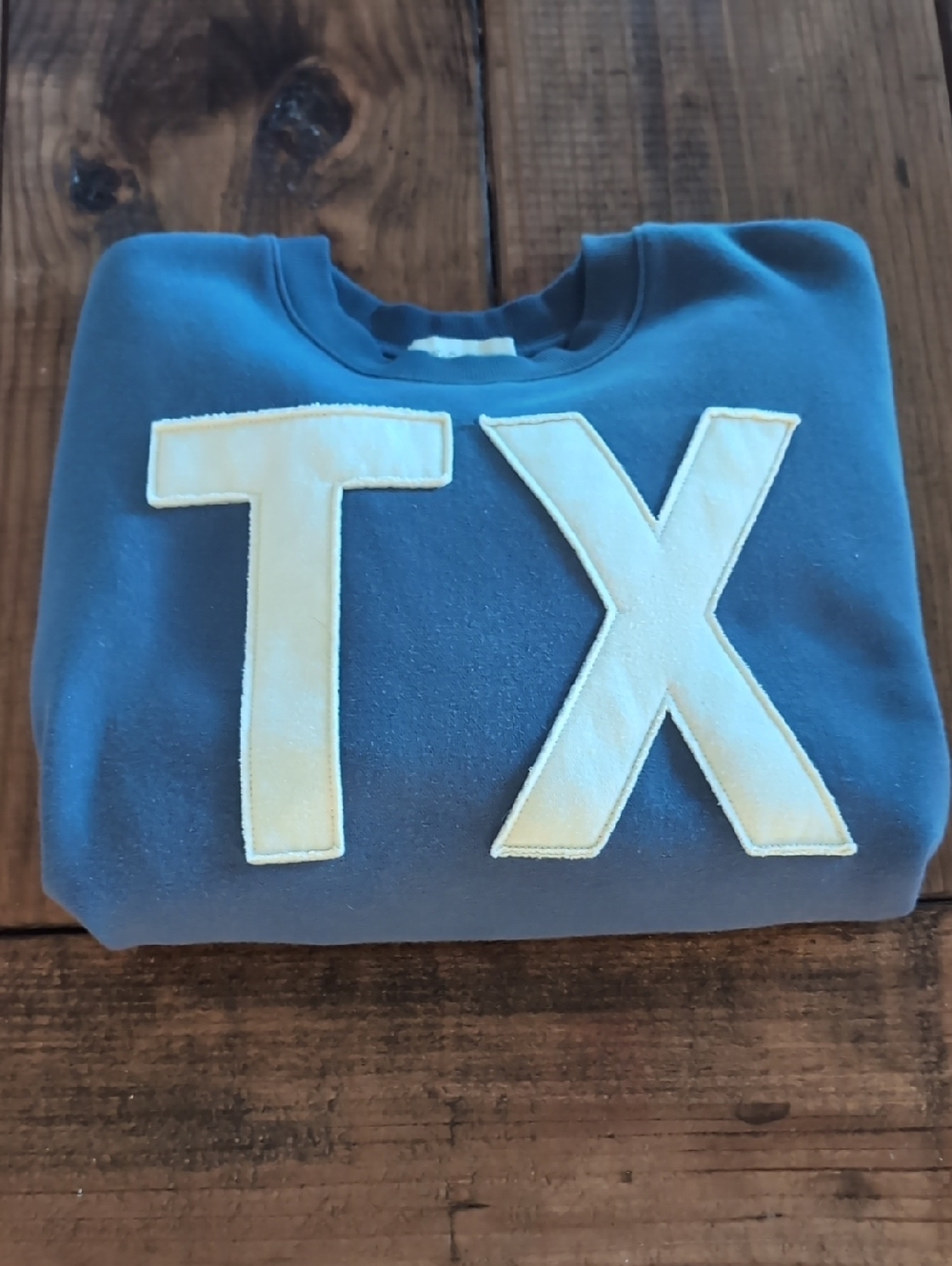 State of Mind Blue Sweatshirt with White TX Appliqué
